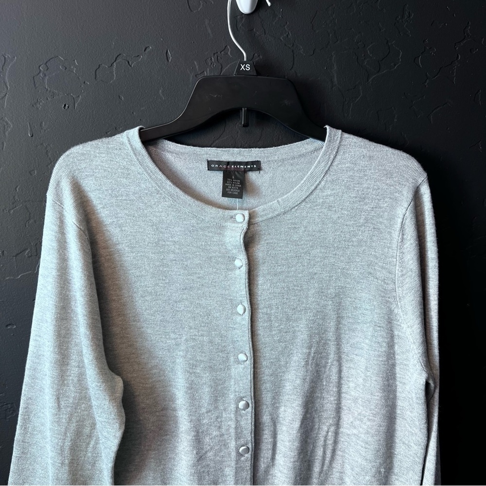 Grace Elements Cardigan - New Women | Color: Grey | Size: L office, casual,party - Picture 3 of 10